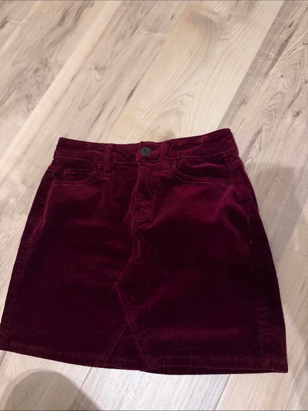 size small SO maroon corduroy skirt